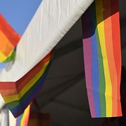Arkivbild på prideflaggor.