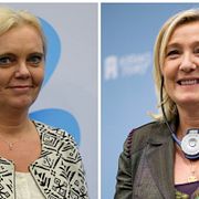 SD:s kandidat till EU-parlamentet, Kristina Winberg och Marine Le Pen, partiledare för Front National.