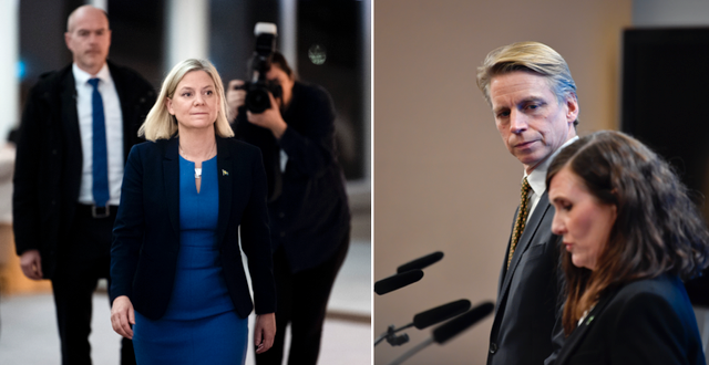 Magdalena Andersson (S) / Per Bolund och Märta Stenevi (MP) TT