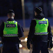 Polis på plats i Boden på juldagen.