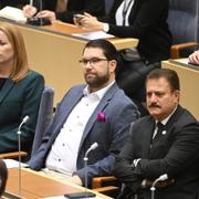 
 Anniel Lööf (C), Jimmie Åkesson (SD) och Jamal El-Haj (S).