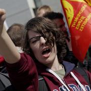 Unga demonstranter i Paris. Arkivbild.