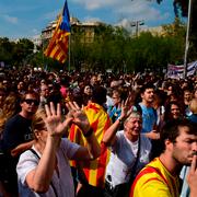 Demonstrationer i Barcelona i på tisdagen. 