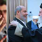 Khaled Meshaal 2009 och Khalil al-Hayya under ett Iranbesök 2025.