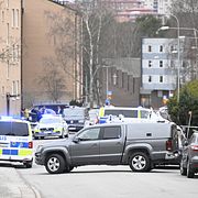 Massiv polisinsats efter skjutningen i Södertälje.