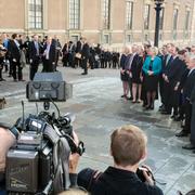 Den nya regeringen fotograferas på Lejonbacken i september 2014.