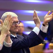 Arkivbild: Tim Cook vid EU-parlamentet i Bryssel  2018.