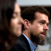 Twitters vd Jack Dorsey vid en utfrågning i senaten 2018. 