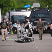 Polisinsats efter attacken.