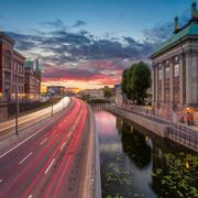 Image of old town Stockholm, Sweden during sunset.