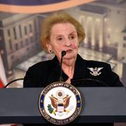 USA:s första kvinnliga utrikesminister, demokraten Madeleine Albright. 