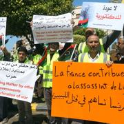 En demonstration i Libyen mot utländsk inblandning i konflikten. 