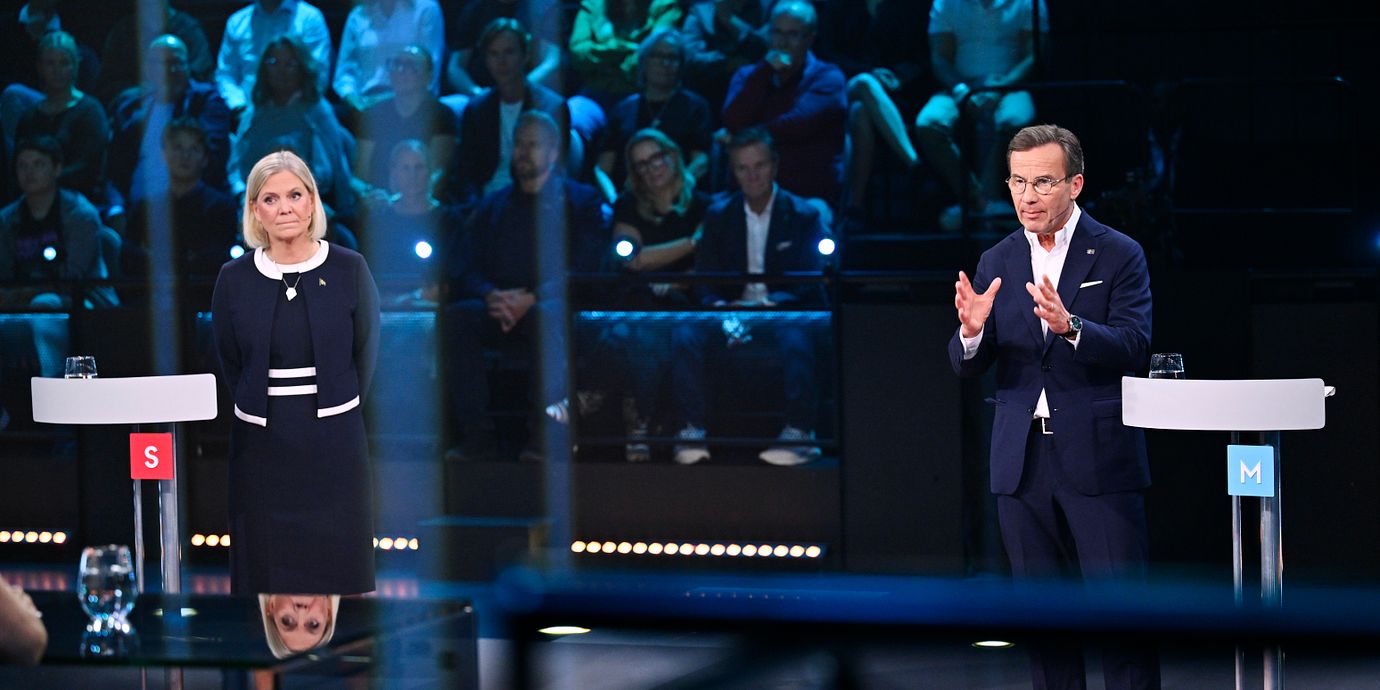 Arkivbild från 12 september: Duell i TV4.