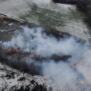 Brand i sopberget i Botkyrka. 2021.