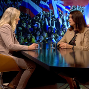 Ann Linde i SVT:s studio.