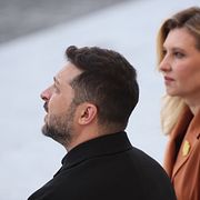 Zelenskyj med sin fru Olena Zelenska.