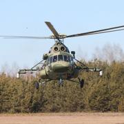 En belarusisk militärhelikopter den 28 februari 2022.