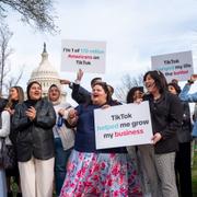 Devotees of TikTok gather at the Capitol in Washington, as the House passed a bill that would lead to a nationwide ban of the popular video app if its China-based owner doesn't sell, Wednesday, March 13, 2024.