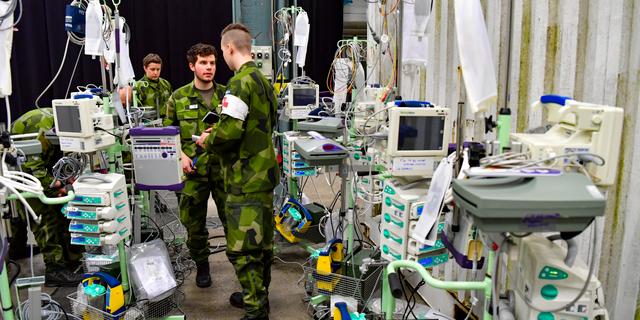 Försvaret förbereder extra intensivvårdsplatser i Älvsjö. Jonas Ekströmer/TT / TT NYHETSBYRÅN