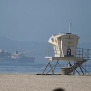 Utsläppet vid Huntington Beach, Kalifornien.