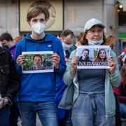 Protester i Warszawa.