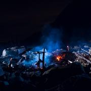 Lars Vilks omstridda konstverk Nimis vid Kullaberg i nordvästra Skåne har skadats svårt vid en brand