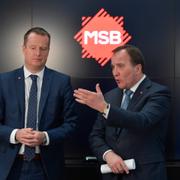 Inrikesminister Anders Ygeman (S) och statsminister Stefan Löfven (S) besöker Myndigheten för samhällsskydd och beredskap, MSB.