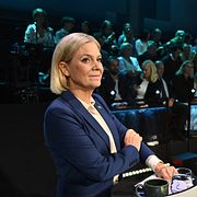 Magdalena Andersson i studion.