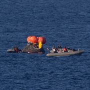 Orion landade i Stilla havet.