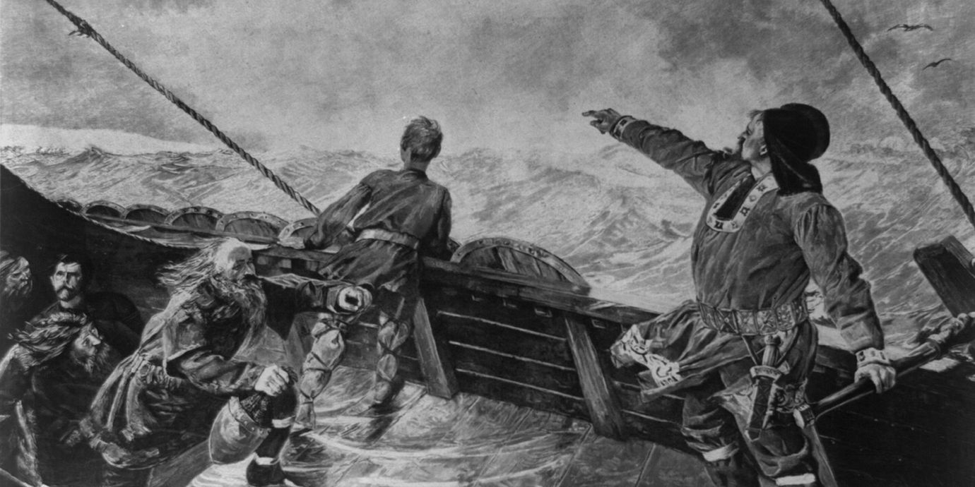 En tavla av Leif Eriksson.