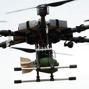 En bombbestyckad drönare under en rysk-belarusisk övning i Belarus den 15 september 2015. 