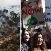 Brandrök i Amazonas / Klimataktivistgruppen ”Extinction Rebellion” protesterar i London.