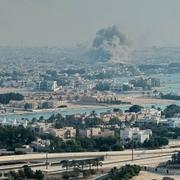 Rök stiger över Doha, Qatar, efter den israeliska attacken.