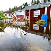 Översvämning i stugområde i Gisshult utanför Nässjö.