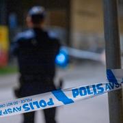 Polis på brottsplatsen.