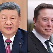 Emanuel Macron, Xi Jinping och Elon Musk.