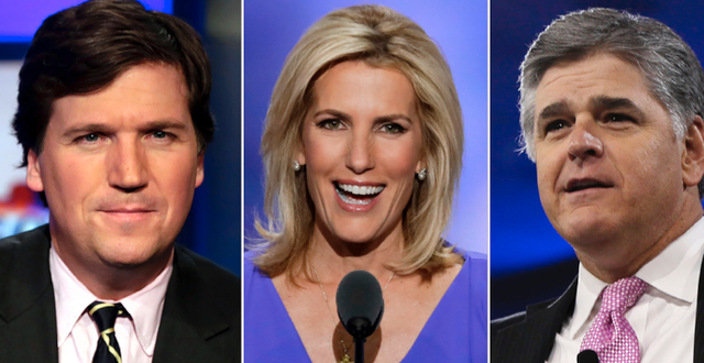 Tucker Carlson, Laura Ingraham, Sean Hannity. TT