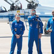 Kvartetten som ska utföra uppdraget: Jeremy Hansen från Kanada och amerikanerna Christina Koch, Reid Wiseman och Victor Glover.