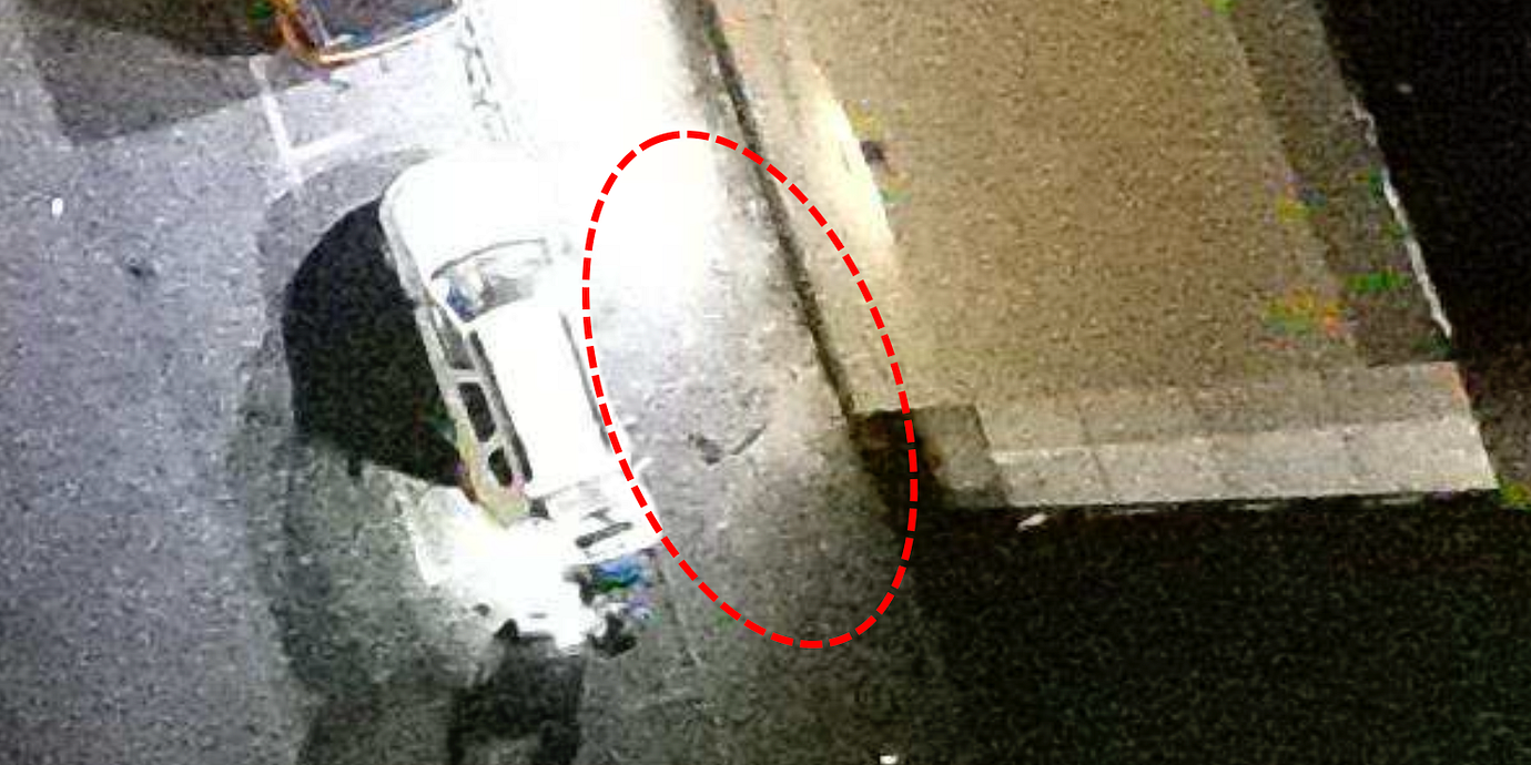 Visar platsen för explosionen
