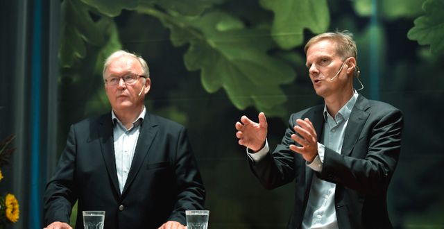 Göran Persson och Jens Henriksson. Pontus Lundahl/TT / TT NYHETSBYRÅN