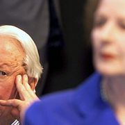 Heath med efterträdaren Margret Thatcher.