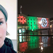Tina Hallonsköld reagerade på det upplysta hakkorset.