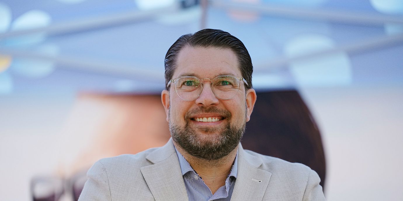 
Sverigedemokraternas partiledare Jimmie Åkesson under valrörelsen.
