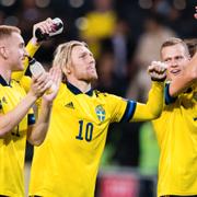 Dejan Kulusevski, Emil Forsberg och Viktor Claesson efter matchen senast.