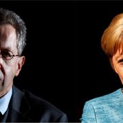 Hans-George Maassen och Angela Merkel. Montage.