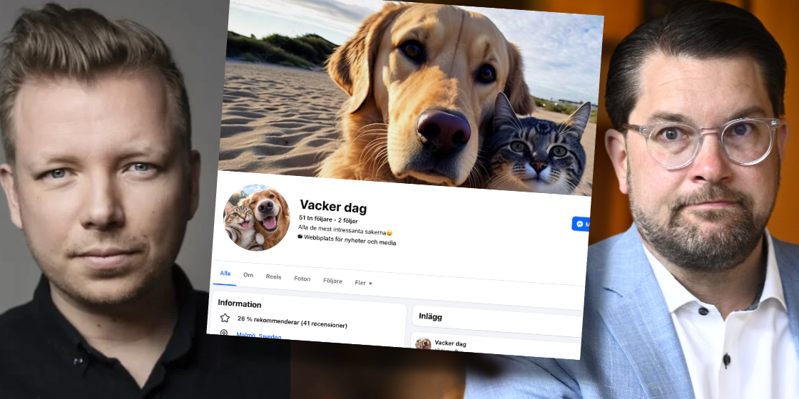 Emanuel Karlsten/bild från AI-sidan ”Vacker dag”/Jimmie Åkesson