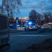 Polisen undersöker platsen för en misstänkt skjutning i stadsdelen Öst på Stan i Umeå. 