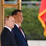 Kinas president Xi Jinping och rysslands president  Vladimir Putin i maj 2024.