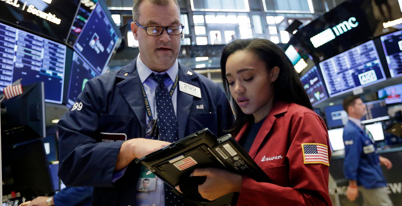 Investerare på Wall Street. Illustrationsbild.
