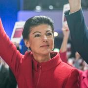 BSW grundades officiellt i januari 2024. På bilden syns medlemmarna Amira Mohamed Ali, Sahra Wagenknecht och Oskar Lafontaine.